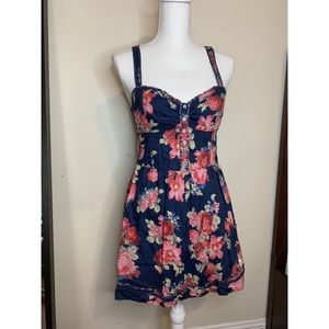 Abercrombie - Navy Floral Dress - Medium
